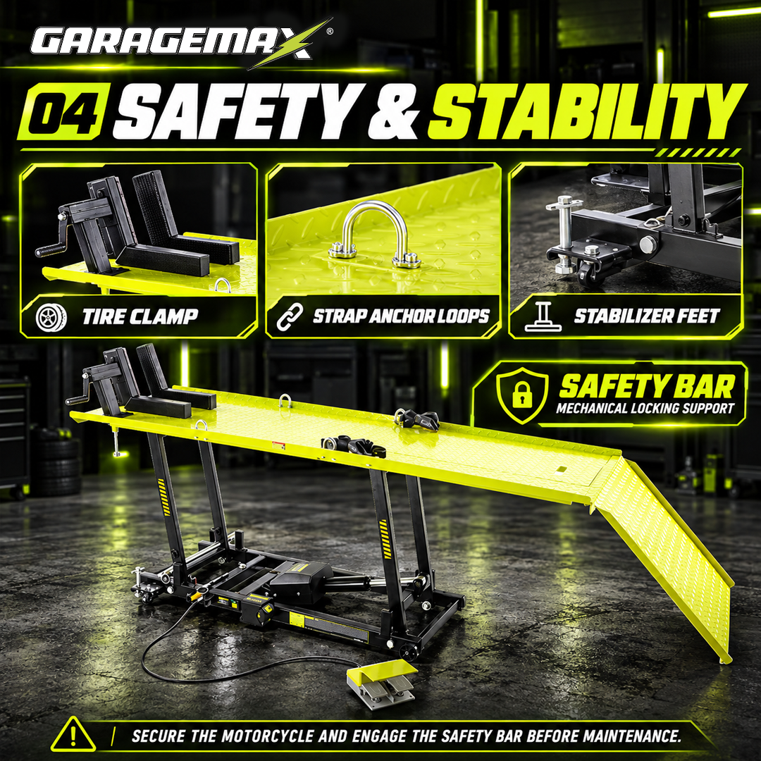 GM-EML1000 1,000lbs         Battery Powered Motorcycle Lift